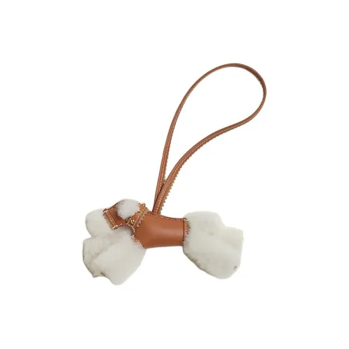 HERMES Budy Шерсть Сумка Аксессуар Женские Светлый Бежевый Золотой