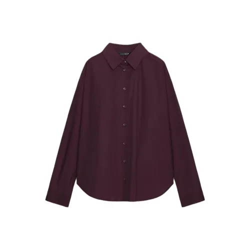 ZARA Баклажаново-фиолетовые Женские Рубашки