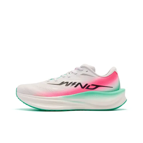 QIAODAN Strong Wind 3TR Амортизаторы Slip-resistant и устойчивые к истиранию Низкий топ Повседневные Беговые кроссовки Мужские Белый Розовый