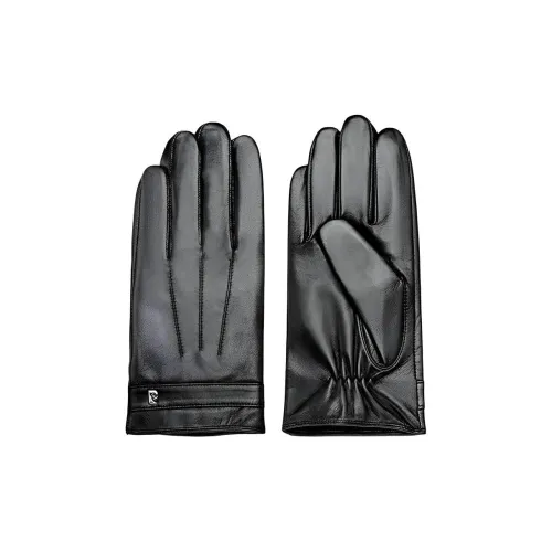 PIERRE CARDIN Sheepskin Goat Leather Gloves Men's Black