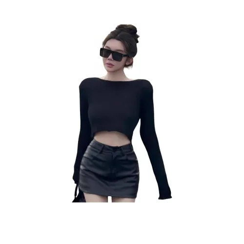 ZVJH Черный Женский Комплект с Юбкой