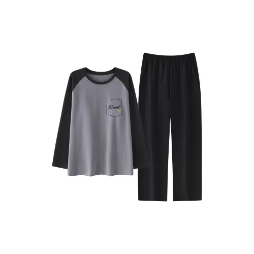 MADALLO Черный Серый Цвет Мужской Пижамный Комплект