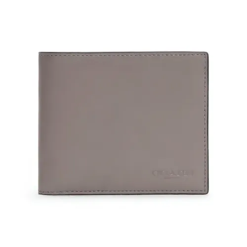 COACH 3 IN 1 Wallet из кожи съемный держатель для карт кошелек мужской серый