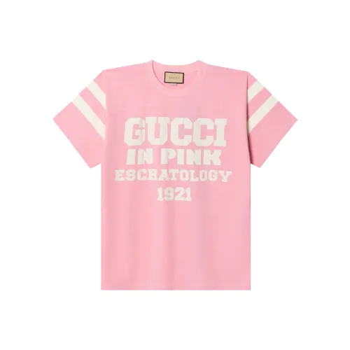 GUCCI Реглан рукав T-рубашка унисекс розовый
