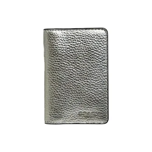 COACH Коровья кожа Мелочь Кошелек Кошелек Мини Women's Silver