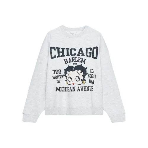 ZARA Зебра с принтом Серый Женский Свитшот