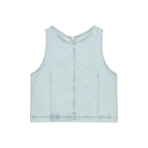ZARA Светло-синие женские майки