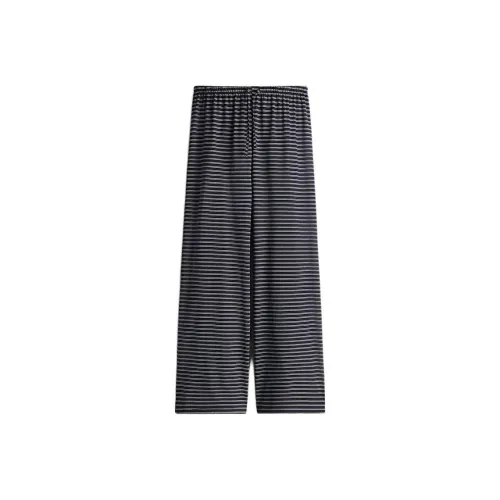 H M Морской синий Белые полосы Женские Повседневные Брюки