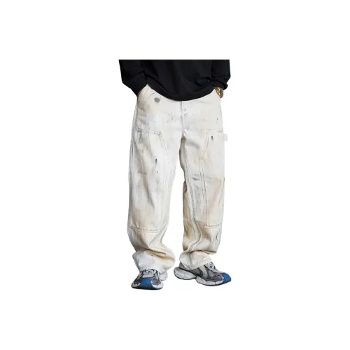 ZHANDASHUAI Ecru Unisex Jeans