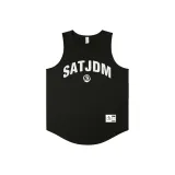 Качество [SJ+Круглый Логотип] Темно-синий Arc Майка (Белый Логотип)