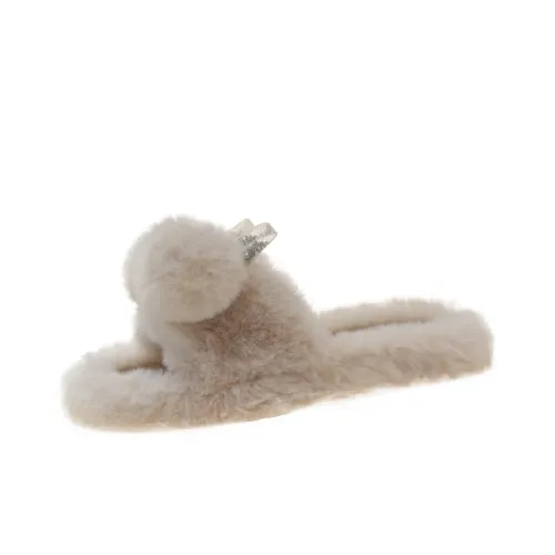 Wuji Резиновая подошва стиль феи пушистые тапочки женские