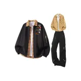 Чёрная+Жёлтый Рубашка+Чёрные Штаны