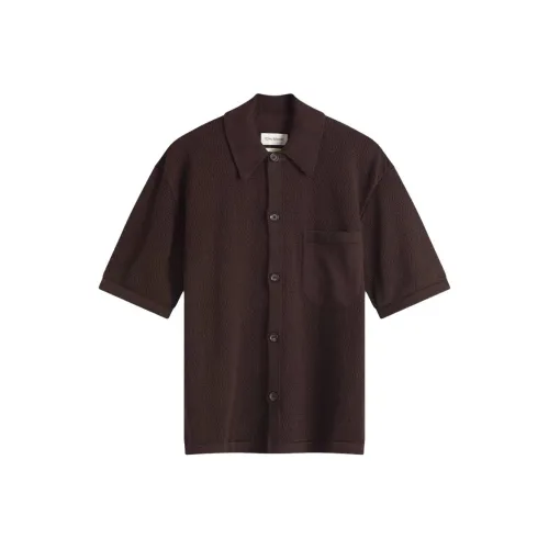 OLIVER SPENCER Коричневый Мужские Рубашки