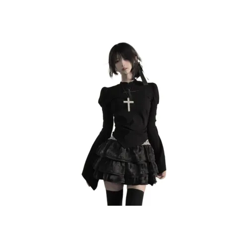 GIUHF Длинное платье с длинными рукавами женское