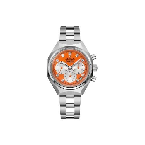 Zenith Автоматический Механический Механизм Унисекс Часы 37 мм Оранжевый