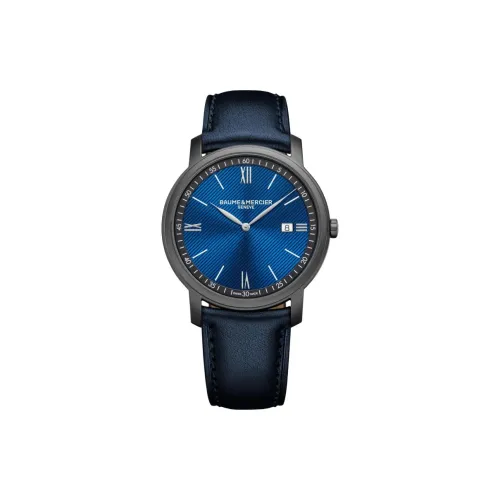 Baume Mercier Classima Collection Кварцевый механизм Мужские часы Циферблат 42 мм Синий корпус из нержавеющей стали