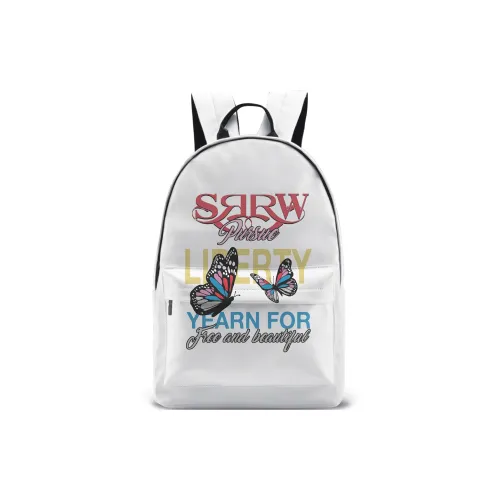 SRRW ПВХ Студенческий Рюкзак Унисекс Бежевый