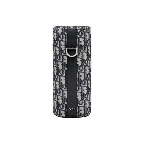 DIOR Корова Кожа Цилиндрическая Сумка Бутылочная Сумка Сумка через плечо Сумка на плечо Унисекс Синий Черный