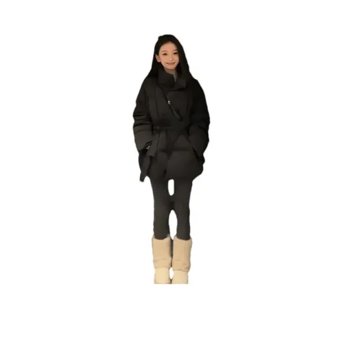 PARKYEON Черный хлопковый пуховик Женские пуховики (пуховики)