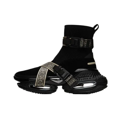 BALMAIN B Смелый Высокий Топ Толстая Подошва Кроссовки Мужские Черные