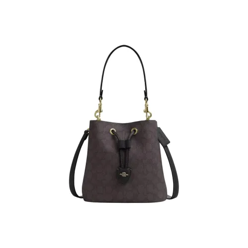 COACH Rowan Искусственная кожа Сумка Маленькая Женская Кофейного цвета