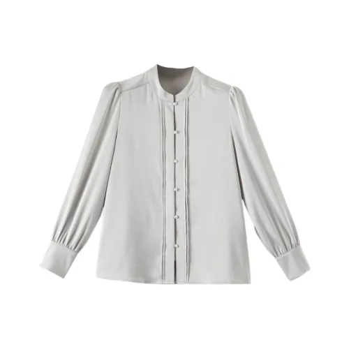Late White Серебристо-серый Женские Рубашки