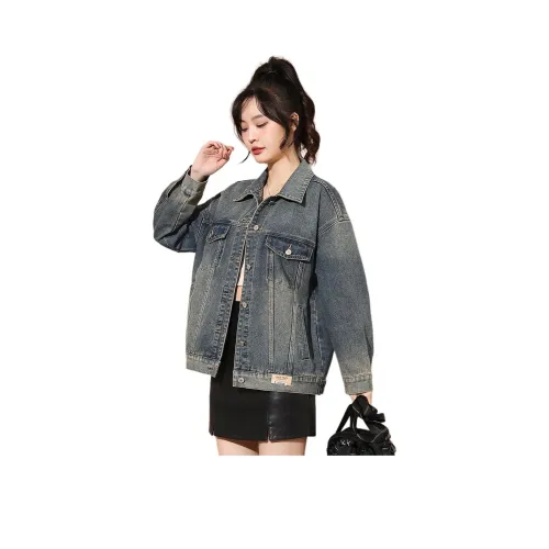 Tonlion Винтажный синий женский джинсовый куртка