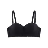 Черный [Двойные съемные ремни, может быть использован как без бретелек топ]