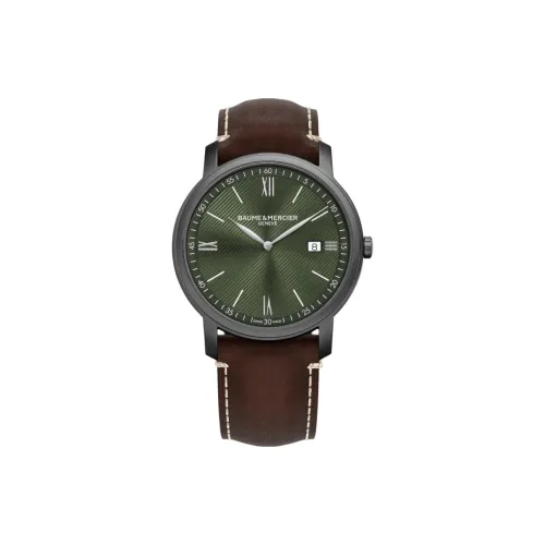 Baume Mercier Classima Collection Кварцевый механизм Мужские часы Циферблат 42 мм Зеленый корпус из нержавеющей стали