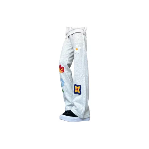 TR Белый Серый Унисекс Вязаные Спортивные Штаны