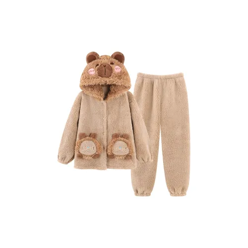 QIAOYUN Коричневый Женские Пижамные Комплекты