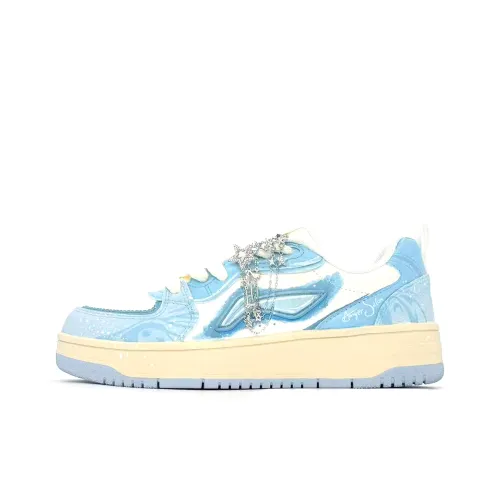 Подкладка Tianji Soft износостойкий легкий низкий топ кроссовки для скейтбординга женские синий и белый