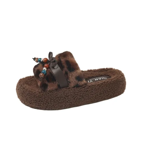 WUJI Резина Фея Стиль Платформа Пушистые Тапочки Женские