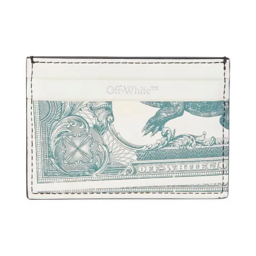 Off Белый Телячья кожа Держатель для карт Мужской Серый Белый