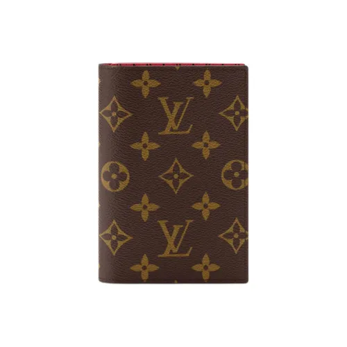 LOUIS VUITTON Покрытый холст Держатель для паспорта Женский Коричневый и Красный