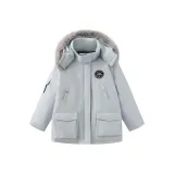 Светло-синий хлопковый пуховик