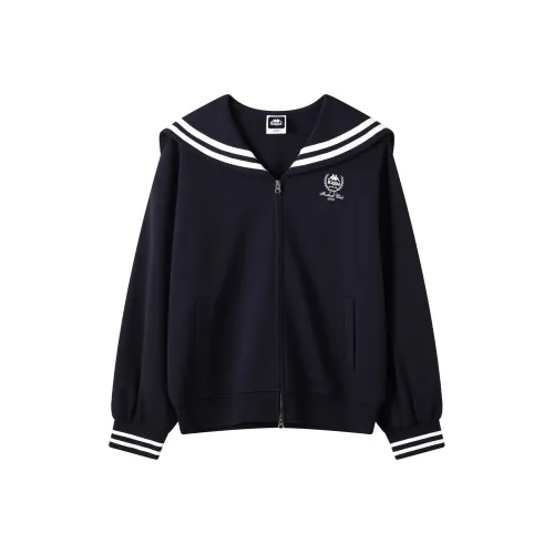 KAPPA Повседневный Свободный Матросский Пальто Универсальный Анти-Аджинг Воротник военного флота Толстовка Женская