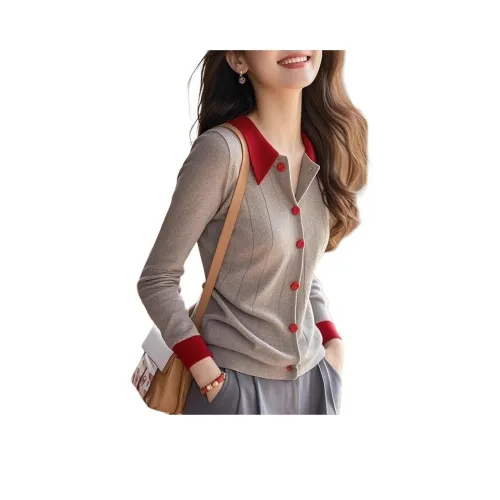 GIUHF Серый и Красный Женский Трикотаж