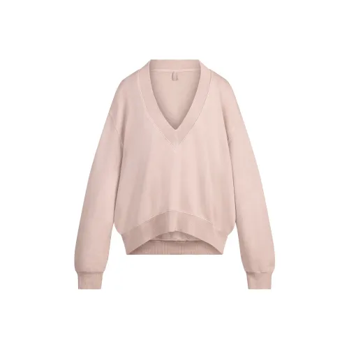 SKIMS FW25 Boyfriend Флис V-Neck Пуловер Толстовка Женская