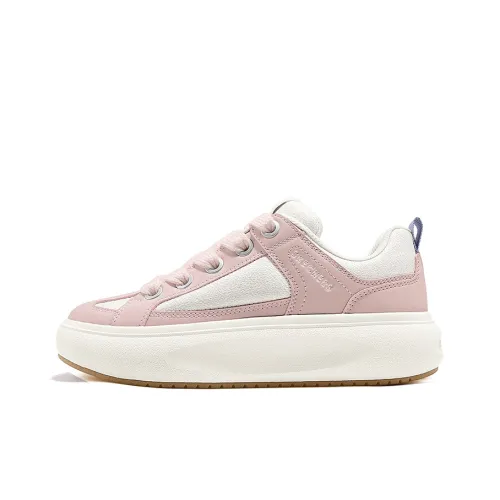 Skechers Cloud Cheese Пухлые туфли Дышащий Увеличение Высоты Низкий Топ Кроссовки для скейтбординга Женские Светло-розовый