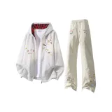 Белый, серый + светлый хаки, брюки