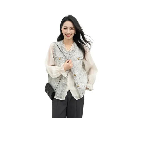 Shavani Кремовый Соляной Серый Женские Жилеты