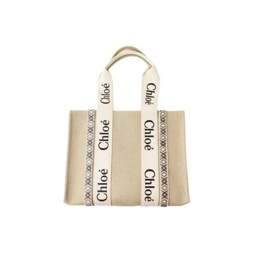 Chloe Деревянная коровья кожа Сумка Средняя Женская Бежевая