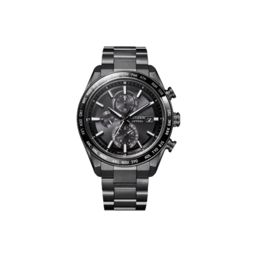 CITIZEN Attesa Series Светильник Кварцевый Механизм Титан Ремешок Часы 42 мм Мужские Часы Черный Циферблат