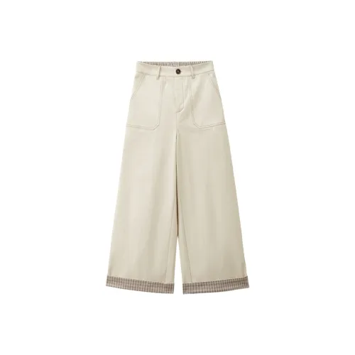 Giordano 01 Germ Рис Белый Женские Повседневные Штаны