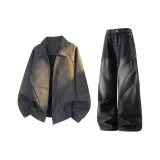 Чёрное пальто + чёрные штаны