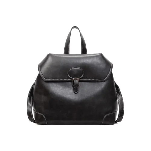 WRELS ПУ (полиуретан) Рюкзак Стандартный Черный Кофейный Коричневый