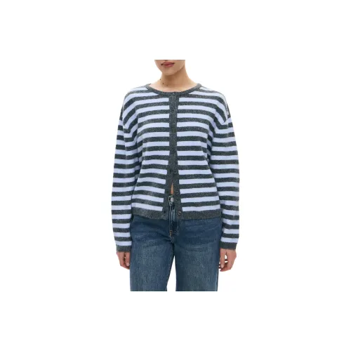GLASSONS OVERSIZED Пуговица Вверх Stripe KNIT Кардиган Трикотаж Женские