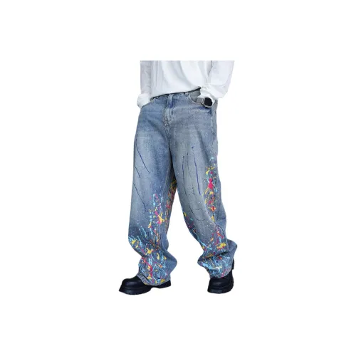 ZHANDASHUAI Blue Unisex Jeans ZHANDASHUAI Синий Унисекс Джинсы