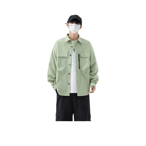 CLOUDYCATS Лаймово-зеленые унисекс рубашки